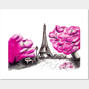 Hand painted Paris landscape Posters and Art